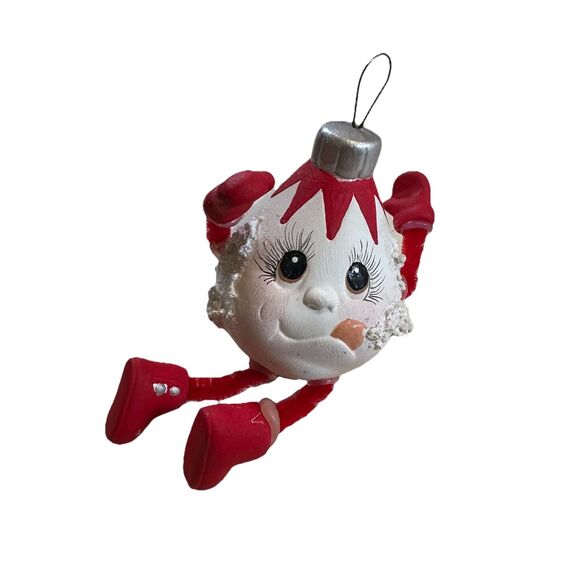 Vtg Anthropomorphic Ceramic Pipe Cleaner Shelf Sitter Christmas Ornament 1999 - Picture 1 of 8